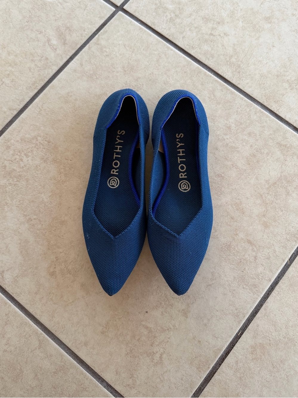 Rothys The Point Flats Blue Size 8
